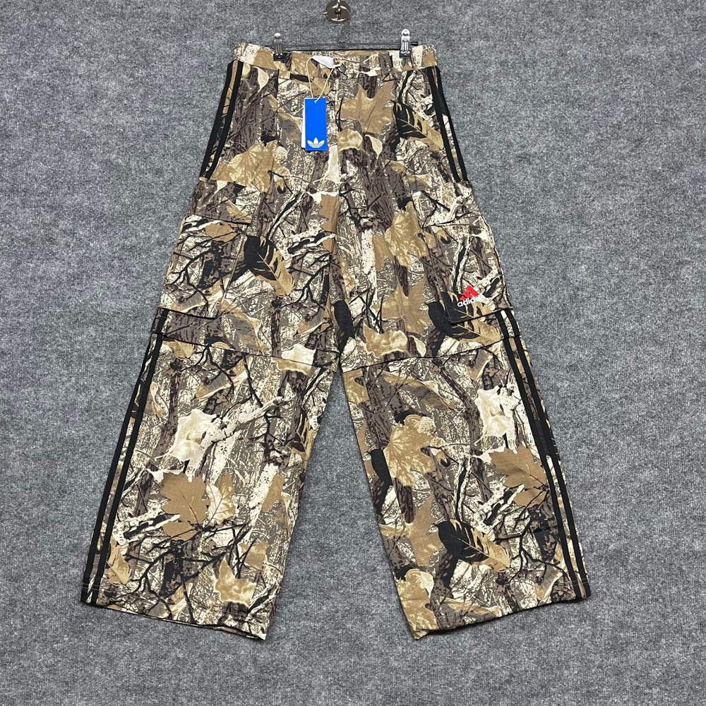 Adidas Originals Pants Mens Small OG Camo Leaf Print Zip Off Cargo Shorts KD6256